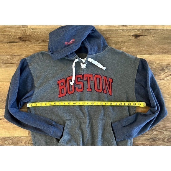 Women’s Blue Red Boston Long Sleeved Hoodie Sweatshirt Sz:Large EUC - Picture 4 of 8